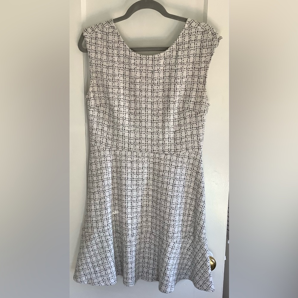 Loft white and black dress
